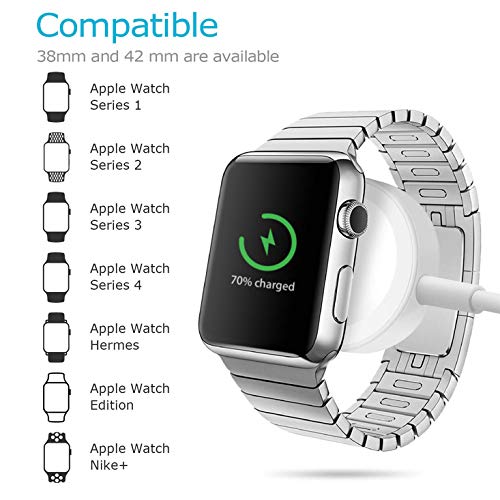 Smart Watch Charger, HACI for Apple Watch Magnetic Charging Cable Cord Wireless iWatch Portable Charger Accessories Compatible for Apple Watch Series 5/4/3/2/1 (38mm 40mm 42mm 44mm)-[3.3 FT-White] - Thumbnail 4