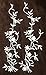 Two simple Sakura Flowers Iron on Embroidered Appliques Patch Japanese Chinese (White)