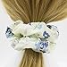 Susulu Set of 4pcs Women's Chiffon Flower Hair Scrunchies Chiffon Ponytail Holder (Mix Colors)