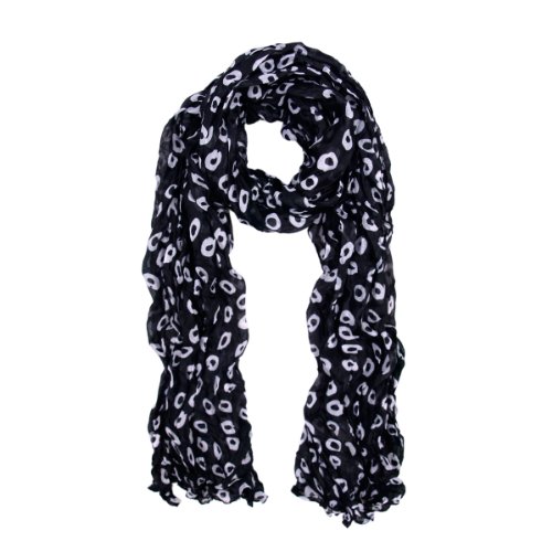 Contemporary Freestyle Circle Scarf, Black