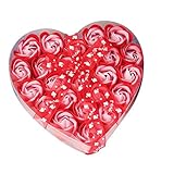 DZT1968 24Pcs Scented Rose Flower Petal Bath Body Soap Wedding Party Gift (Red)