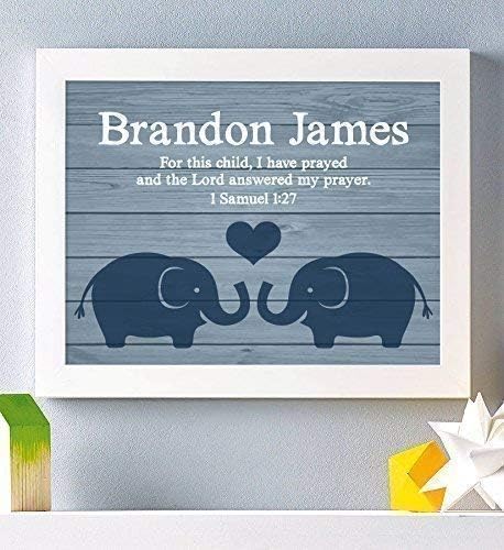 I Have Prayed Paper Art Print | Christian Wall Art | Personalized Baby Gift | Personalized Baptism Gift | Christening Gift | Religious Gift | Baptism Present | First Communion | Grandson Gift