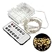 8 Modes String Lights,eTopxizu 33ft 100LED Warm White Battery Operated Powered Copper Wire Starry String Lights With Remote for Outdoor,Indoor,Wedding,Christmas,Party warm,Home,Bedroom,Living Room