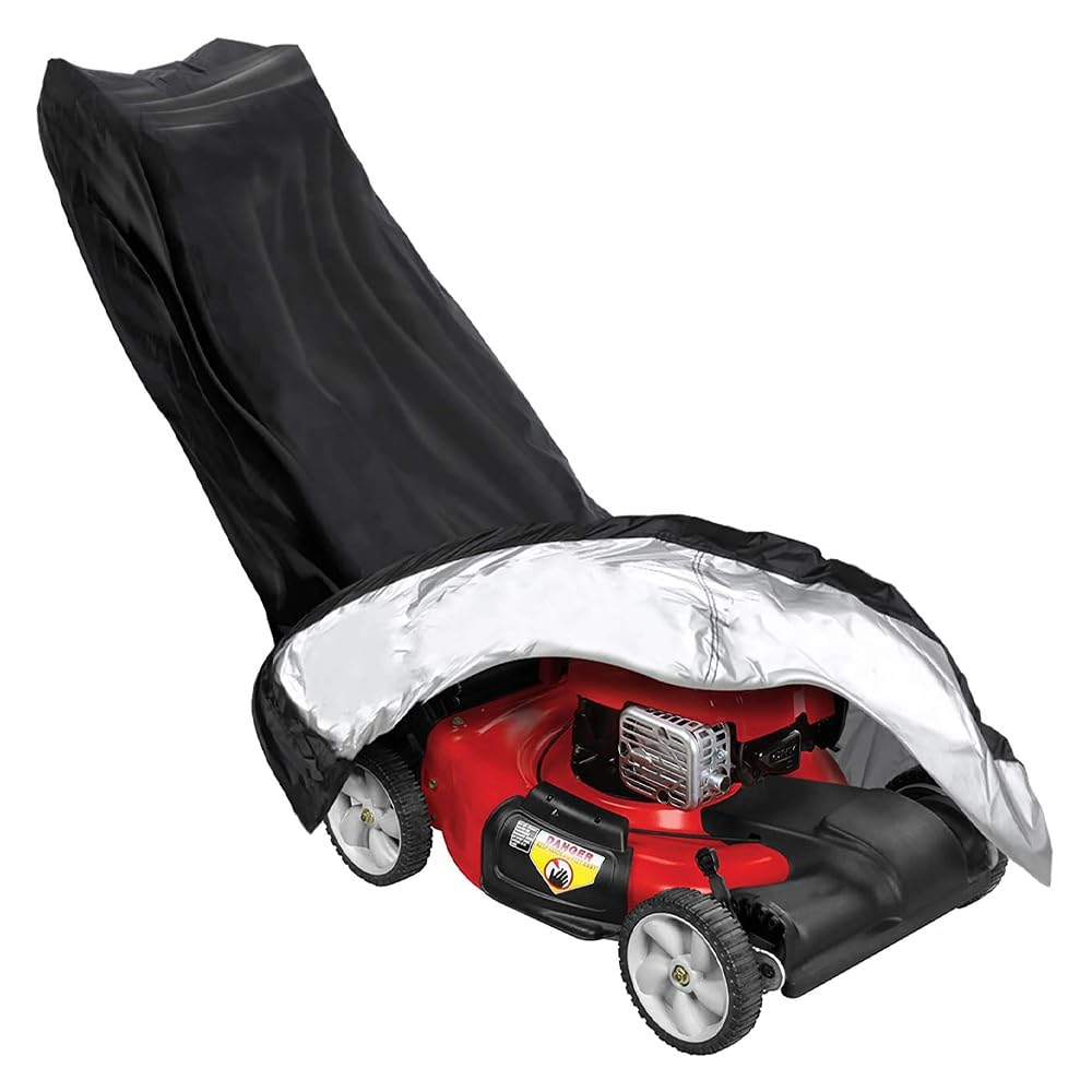 ANCLLO Lawnmower Cover 210D Oxford Weatherproof for Lawn Tractor for Lawn Tractor Dust Protection Weather Protection Cover UV Resistant