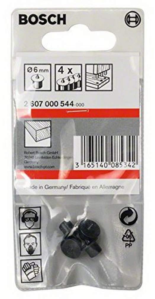 Bosch Accessories 2607000544 Dowel Positioner Set, 0 V, Black, 6 mm, Set of 4 Piece