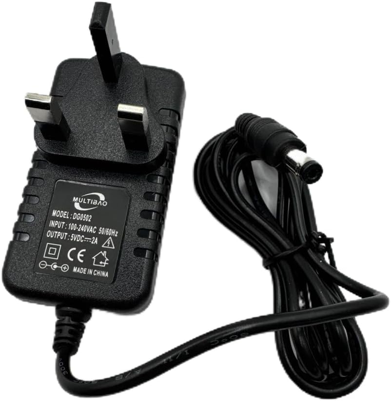 Multibao 5V 2A UK Power Adapter 100-240V AC DC 5.5x2.1mm for LED Strip Router