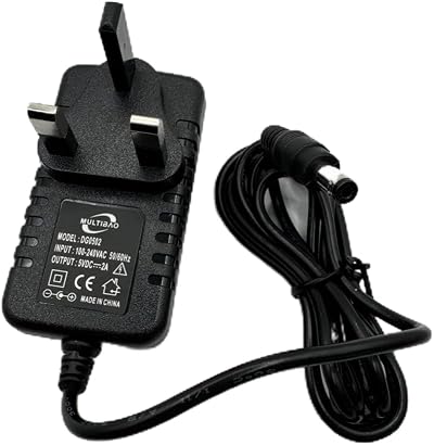 Multibao 5V 2A UK Power Adapter 100-240V AC DC 5.5x2.1mm for LED Strip Router