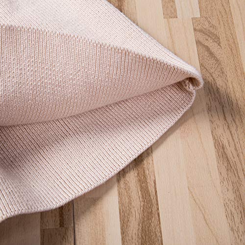 mlpeerw Toddler Baby Girl Knitted Dresses Kids Solid Ruffle Long Sleeve One Piece Dress Fall Winter Warm Sweater Outfits (Beige,3-6 Months) - Thumbnail 7