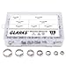 Glarks 120Pcs 7-21mm 304 Stainless Steel Single Ear Hose Clamps Assortment Kit