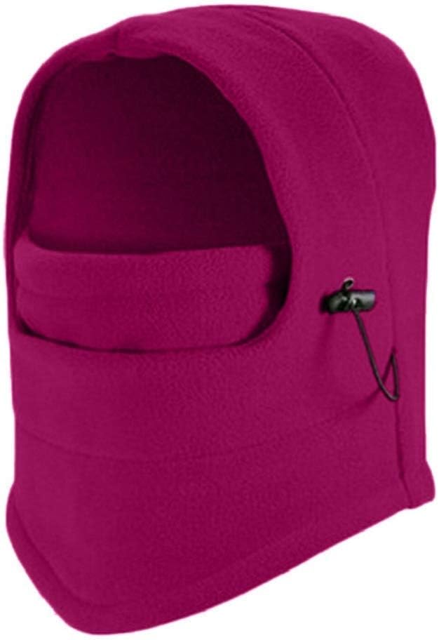 Bobopai 3 in 1 Thermal Fleece Balaclava Ski Face Mask Women Men Winter Fleece Scarf Neck Warmer Face Mask Skiing Cycling Hiking Mask (Hot Pink) (31cm)