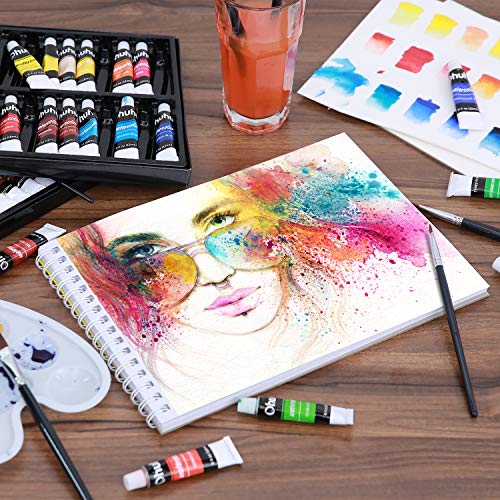 Ohuhu Watercolor Paint Set, 36 Water Paints Colors (12ml, 0.42oz) Art