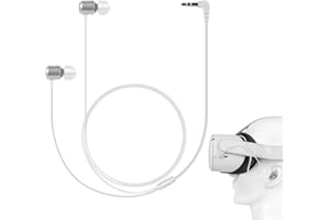 Geekria VR in-Ear Headphones Compatible with Meta Quest 2, Pico Neo 3, HTC Vive, Short Earbuds with S/M/L Size, 3.5 mm Aux 36
