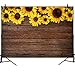 Mehofoto Sunflowers Brown Wooden Wall Backdrop Rustic Wood Sunflowers Birthday Party Background 7X5ft Vinyl Sunflowers Wood Birthday Party Photography Background