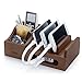 Wood Multi Device Organizer for Using with Multiple USB Charging Station Like Anker, RAVPower, Poweradd USB Chargers for Smartphones and Tablets from UATech (Dark)