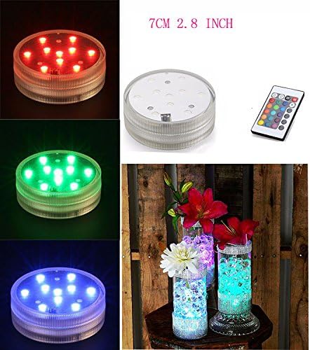 10LED Lights for Party, Submersible LED Tealights LED Party Lights for Wedding Hookah Shisha Bong Paper Lamp Decoration With Remote Control (4)