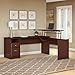 Bush Furniture Cabot 72W 3 Position L Shaped Sit to Stand Desk in Harvest Cherry