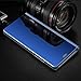 HMTECHUS Enjoy 9 Plus Design Luxury Bookstyle Clear View Window Electroplate Plating Stand Scratchproof Full Body Protective Flip Slim Cover for Huawei Y9 2019 PU Mirror:Blue MX