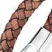 COOLSTEELANDBEYOND Vintage Brown Braided Leather Bracelet Mens Women Leather Bangle Wristband Steel Magnetic Clasp