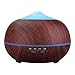 Tenswall 400ml Ultrasonic Aromatherapy Essential Oil Diffuser, Cool Mist Humidifier - Whisper Quiet Operation - Black Wood Grain Color-Changing LED Light & Auto Shut-Off Function - 4 Timer Settings