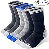 Men’s Hiking Walking Socks, FEIDEER Mutli pack Wicking Cushioned Outdoor Recreation Crew Socks