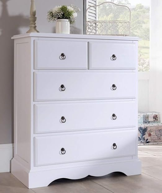 Romance True White 2 Over 3 Chest Of Drawers French Large Chest