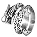 Men's Vintage Gothic Stainless Steel Band Rings Silver Black Chinese Dragon Punk Biker Rings Size 11