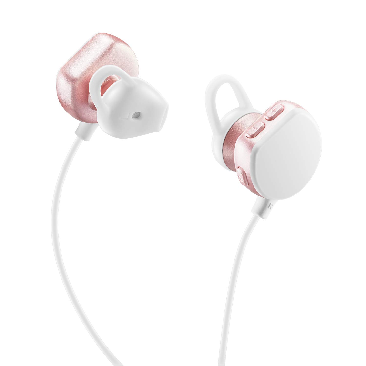 Bluetooth Sports Wireless Headphones, Running Wireless Headphones lightweight Earphones Noise Canceling in Ear Magnetic Earbuds for Running, Cycling, Gym, Travelling and More (Rose Gold)