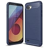 LG Q6 Case, LG G6+ Case, LG Q6 Plus Case - Suensan TPU Shock Absorption Technology Raised Bezels Protective Case Cover for LG Q6 Mini (TPU Blue)