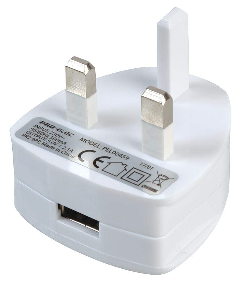 PRO ELEC PELL0093 Quick Charge, USB Mains Charger, 5V/2.4A, 9V/2A, 12V/1.5A