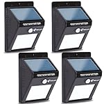 TECLAN Solar Lights, 12 LED Wireless Waterproof Solar Motion Sensor Light, Outdoor Security Night Light for Garden, Yard, Wall, Patio, Deck, Steps with Motion Activated Auto On/Off (4-Pack)