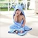 Organic Cotton Fabric Hooded Towel for Kids, Toddler Poncho Towels for Shower Pool Beach Cover Up, 35