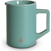 Elemental Insulated Coffee Mug - Triple-Wall Stainless Steel Summit Travel Cup for Hot and Cold Drinks - Thermal Coffee Mug with Lid and Handle for Camping, Office & Travel 16oz - Sage
