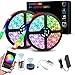 Led Strip Lights, WiFi Wireless Smartphone Controlled Waterproof RGB Rope Lights Flexible 5050 Light Strip 32.8ft 300Leds 24key IR Remote Controller UL Power Adapter Work with Android iOS Alexa
