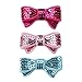 Sequin Bow Hair Clip - Toddler TruStay Clip - Best NO Slip Barrette For Fine Hair (Pack1-Hot Pink/Pink/Blue)