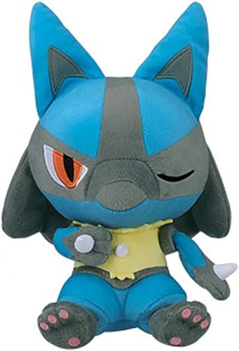 Amazon ポケットモンスター サン ムーン でっかいコロっとまんまるぬいぐるみ カラフル ハクリュー ルカリオ シャワーズ ルカリオ 単品 24cm ぬいぐるみ おもちゃ