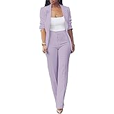 Tcremisa Women's Fashion Fall 2 Piece Pant Suit Dressy Long Sleeve Blazer and Slim Fit Pants Set Business Outfits