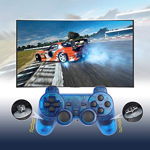 Wireless Controller for PS2 Playstation 2 Dual Shock 2 - ClearBlue and ClearRed - Thumbnail 3