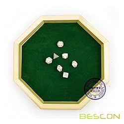 Heavy Duty 12 Inch Octagonal Wooden Dice Tray with