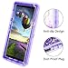 Coolden Galaxy Note 9 Case, Luxury Floating Glitter Case Sparkle Bling Quicksand Cover Clear Heavy Duty Bumper Dual Layer Anti-Drop PC Frame TPU Back for Samsung Galaxy Note 9, Purple