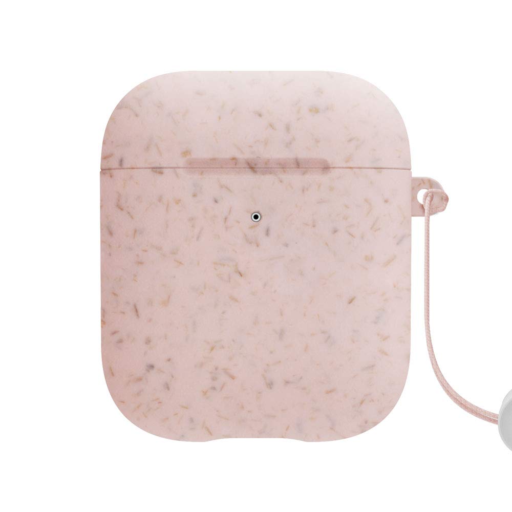 Incipio Organicore Case Compatible with Apple AirPods 1 & 2 - Pink [Supports Wireless Charging I Biodegradable Material I Includes Lanyard]