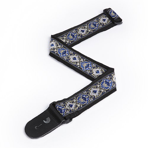 Planet Waves 50J00 2-Inch Tubular Webbing with Blue Jacquard Design