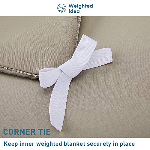Weighted Idea Cooling Bamboo Weighted Blanket Removable Duvet Cover 48''x78'' (100% Natural Bamboo, Champagne Golden)