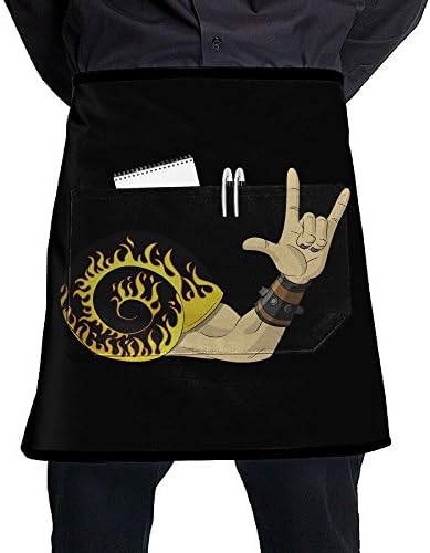 Funny Rock Roll Snail Men And Women Kitchen 3D Apron For Cooking, Baking, Crafting, Gardening, BBQ-Navy &amp; Cream