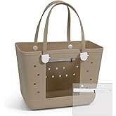 Juyeesm Small Rubber Beach Bags for Kids, Waterproof Sandproof Rubber Tote Bags Pool Bag for Travel, Boat, Sport