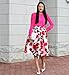 Yonala Women's Elegant Retro Floral Printed Casual Party Pleated Midi Skirt White One Size
