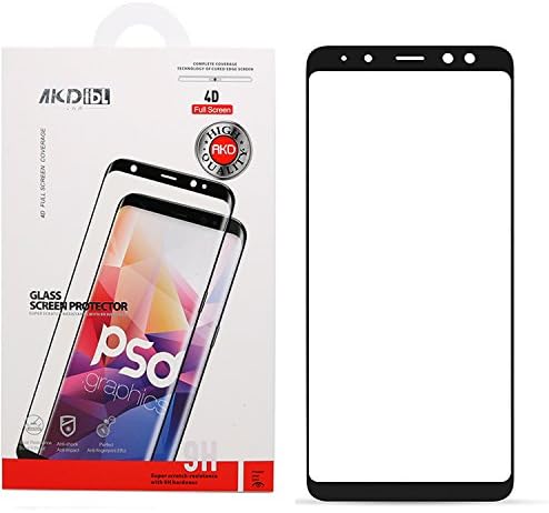 Galaxy A8 plus 2018 Screen Protector,0.33mm 3D Edge 9H Hardness Tempered Glass For Sumsang [Anti-Scratch] [Bubble Free] (Black)