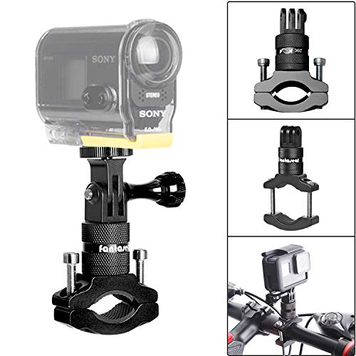 2in1 Aluminum Alloy Action Camera Bike Handlebar Mount Kit Motion Sports Camcorder BMX Motorcycle Bicycle Seatpost Pole Clamp Holder Compatible with GoPro Sony DJI OSMO Action DBPOWER Akaso Apeman YI