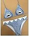Blugibedramsh Womens Sexy Fission Sharks Bikini Halter Padded Top Two Piece Swimsuit Bathing Suit Beachwear