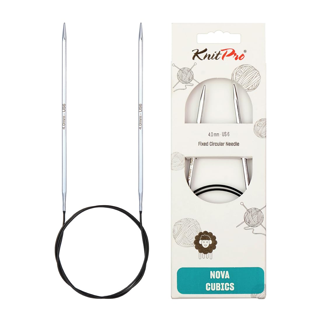 KnitPro Nova Cubics Fixed Circular Needles 40" (100cm) | 4.00mm