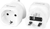 Unidapt 2 Pack EU to UK Plug Adapter Type G Travel Adaptor Schuko 2 Pin to 3 Pin view 1